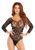 Ажурне боді з рукавами Leg Avenue Snap crotch thong back teddy Black, розмір S/M зображення