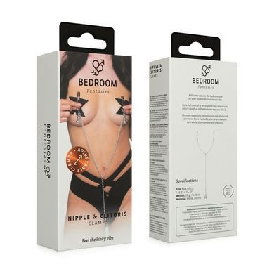 Затискачі для сосків та клітора Bedroom Fantasies: Nipple and Clitoris Clamps Silver зображення