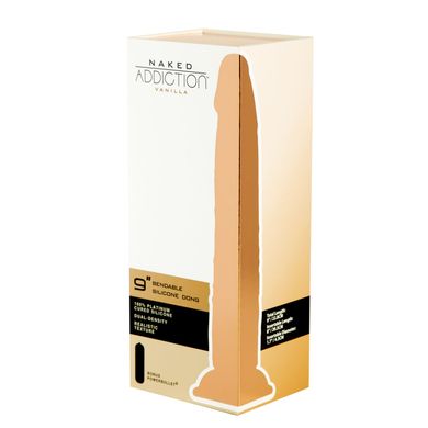 Фаллоимитатор на присоске + вибропуля Naked Addiction 9” Silicone Dual Density Bendable Dildo Vanilla (диаметр 4,3 см) картинка