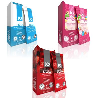 Набір лубрикантів на водній основі Foil Display Box JO H2O Lubricant Cotton Candy, цукрова вата (12 шт по 10 мл) зображення