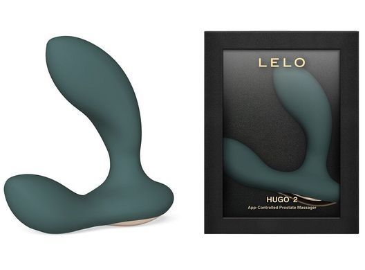 Смарт массажер простаты с вибрацией LELO Hugo 2 Green (диаметр 4,1 см) картинка