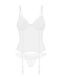 Напівпрозорий корсет з підв&rsquo;язками + трусики Obsessive Alissium corset & thong White, розмір XS/S картинка 3