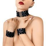 Фото Кожаный чокер с манжетами Art of Sex Leather Chezarro