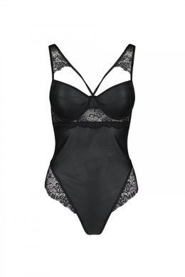 Боди из эко-кожи и кружева Passion Loona Body black, размер L/XL  картинка