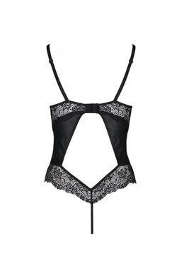 Боди из эко-кожи и кружева Passion Loona Body black, размер L/XL  картинка
