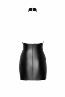 Платье с сетчатым верхом Noir Handmade F311 Eros mini halter dress flocked mesh and wetlook, размер S картинка
