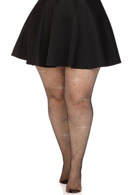 Колготки зі стразами Leg Avenue Rhinestone micro net tights Plus size Black картинка