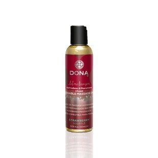 Массажное масло сьедобное с феромонами DONA Kissable Massage Oil Клубничное суфле (110 мл) картинка