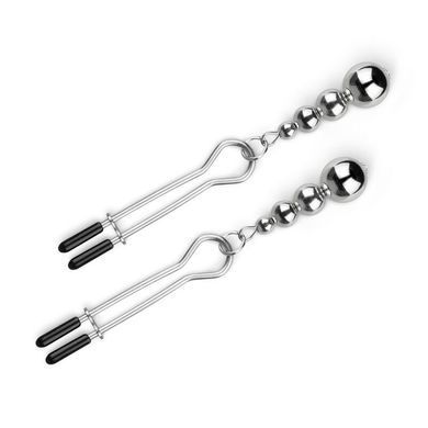 Затискачі для сосків Bedroom Fantasies: Nipple Clamps with Beaded Chain Silver зображення