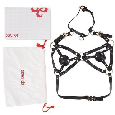 Стильная портупея-бра LOCKINK SEVANDA Queen Chest Harness with Removable Bra картинка