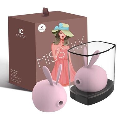 Вакуумний стимулятор з вібрацією KissToy Miss KK Pink (довжина 8,28 см) зображення