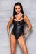 Боди из эко-кожи и кружева Passion Loona Body black, размер L/XL  картинка 3