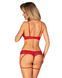 Откровенный комплект с кружевом Obsessive Ingridia 2-pcs crotchless set, размер XS/S картинка 2