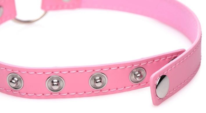 Чокер з кішечкою Master Series Kinky Kitty Ring Slim Choker Pink зображення