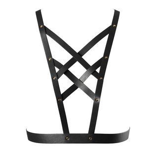 Портупея из экокожи Bijoux Indiscrets Maze Cross Cleavage Harness Black картинка