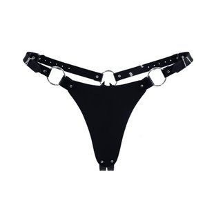 Трусики класичні з кільцями Feral Feelings String Bikini Black зображення