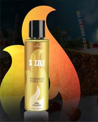 Їстівний зігріваючий масажний гель Sensuva Sizzle Lips Pina Colada, Піна Колада (125 мл) зображення