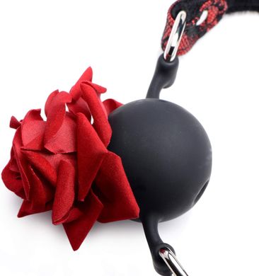 Кляп с розой Master Series Eye-Catching Ball Gag With Rose (диаметр 4,3 см) картинка