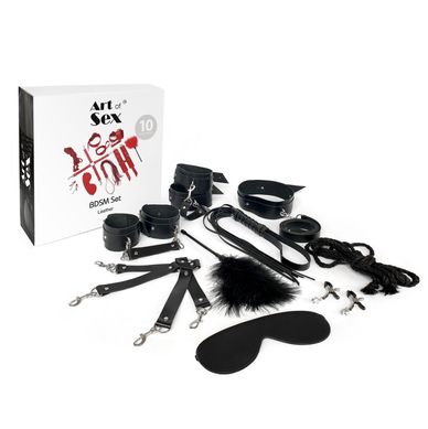 Набір з натуральної шкіри Art of Sex BDSM Set Leather (10 предметів) зображення