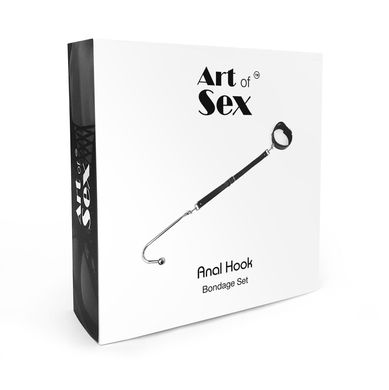 Анальний гак 4 із нашийником з натуральної шкіри Art of Sex Anal hook (діаметр кульок 3,8 см та 5 см) зображення
