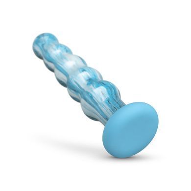 Стеклянный дилдо волнистый с силиконовой основой Gildo Ocean Flow Glass Dildo (диаметр 5 см) картинка