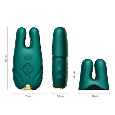 Смартвибратор для груди с пультом ДУ Zalo Nave Turquoise Green картинка