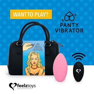 Вібратор в трусики з пультом ДК FeelzToys Panty Vibrator Pink + сумочка-чохол зображення