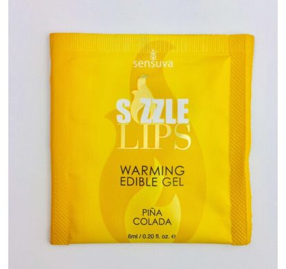 Съедобный согревающий массажный гель Sensuva Sizzle Lips Pina Colada, Пина Колада (125 мл) картинка