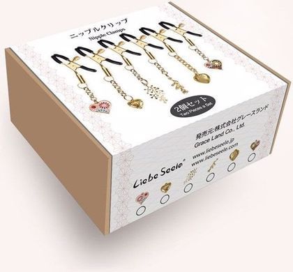 Затискачі для сосків з трояндою Liebe Seele Rose Pendant Nipple Clamps Gold зображення