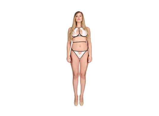 Відвертий комплект Passion CHIKA SET cream, розмір S/M зображення