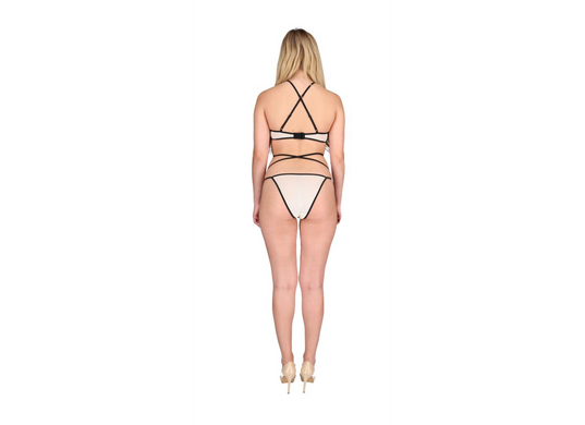 Відвертий комплект Passion CHIKA SET cream, розмір S/M зображення