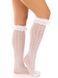 Гольфи ажурні з рюшами Leg Avenue Sweetheart Ruffle Cuff Knee Highs White зображення
