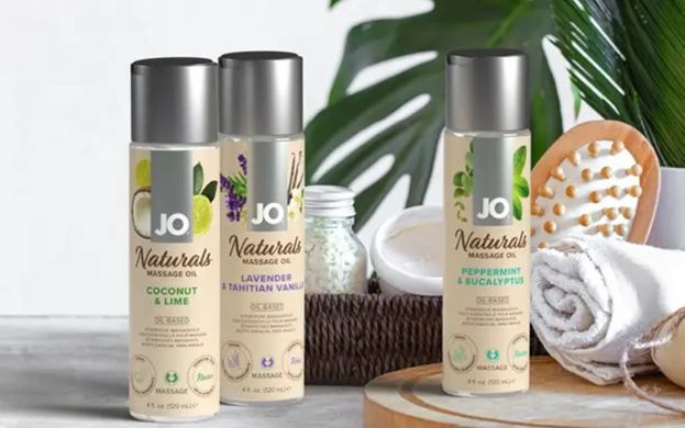 Масажна олія System JO Naturals Massage Oil Coconut & Lime з ефірними оліями кокоса та лайма (120 мл) зображення