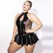 Вінілове боді з баскою та халтером JSY P61158 Black Plus Size картинка 6