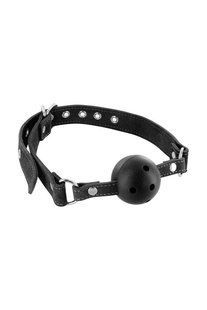 Кляп з гумовою кулькою Fetish Tentation Premium Leather gag with stiff ball зображення