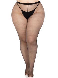Колготки у сіточку Leg Avenue Spandex micro net tights Black, розмір 1X/2X зображення