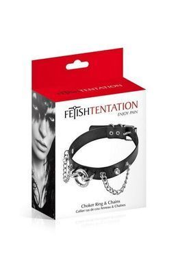 Чокер з шипами і ланцюгами Fetish Tentation Rings and Chains зображення
