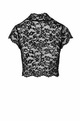 Мереживний топ з високим коміром Noir Handmade F303 Essence lace top with high collar, розмір S зображення