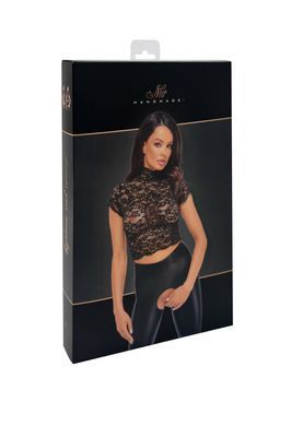 Мереживний топ з високим коміром Noir Handmade F303 Essence lace top with high collar, розмір S зображення