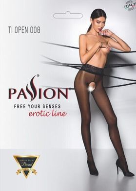 Эротические колготки с вырезом Passion TIOPEN 008 nero, размер 1/2 (30 den)  картинка