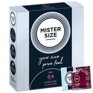 Презервативы тонкие Mister Size pure feel, размер 64 (3 шт) картинка