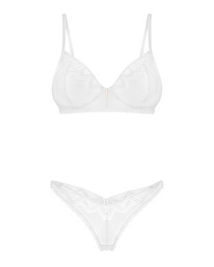 Ніжний комплект: бюст та трусики Obsessive Alissium 2-pcs set White, розмір XS/S зображення