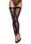 Самоподдерживающие фатиновые чулки с узором Noir Handmade F243 Tulle stockings with patterned flock embroidery, размер S картинка