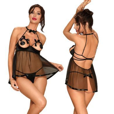 Откровенная рубашка + трусики JSY JS228164 Black, размер S/M картинка