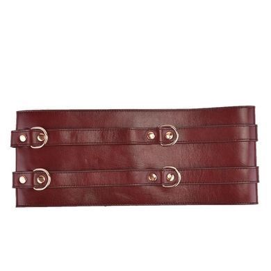 Кожаный пояс для бондажа Liebe Seele Wine Red Waist Cuff, размер S картинка
