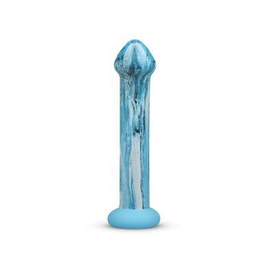 Стеклянный дилдо с объемной головкой и силиконовой основой Gildo Ocean Ripple Glass Dildo (диаметр 5 см) картинка
