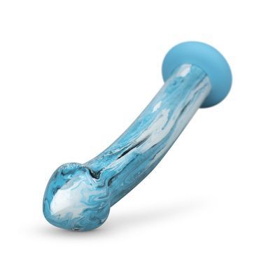 Стеклянный дилдо с объемной головкой и силиконовой основой Gildo Ocean Ripple Glass Dildo (диаметр 5 см) картинка