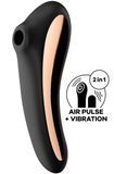 Фото Вакуумный стимулятор &ndash; вибратор Satisfyer Dual Kiss Black (диаметр 4 см)