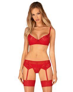 Сексуальний комплект з мереживом Obsessive Ingridia 3-pcs set, розмір XS/S зображення