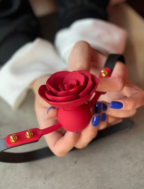 Розкішний кляп у вигляді троянди з подвійним використанням Zalo Rose Ball Gag (діаметр кульки 3,9 см) зображення